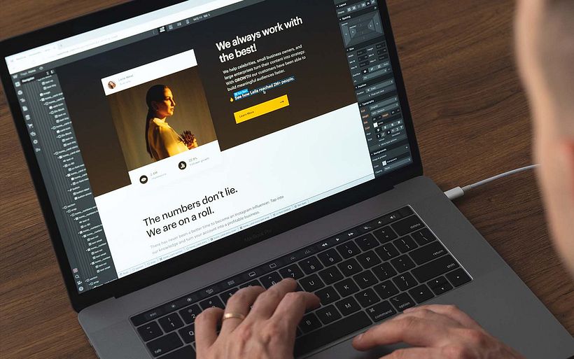 Webflow's visual tools mean you can design on the front-end and see what your visitors will see.