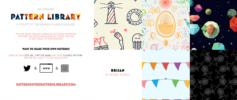 Puoi vedere il nome del designer del pattern nella libreria.