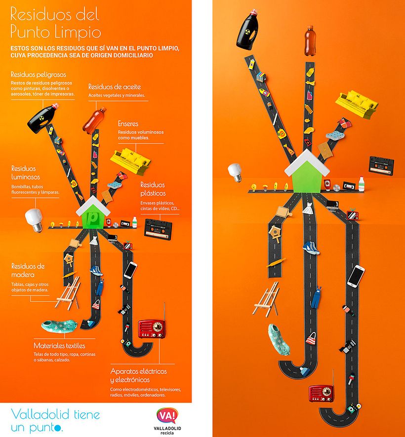 Diseño de infografías fotográficas para la campaña de concienciación ciudadana de Valladolid Recicla 24