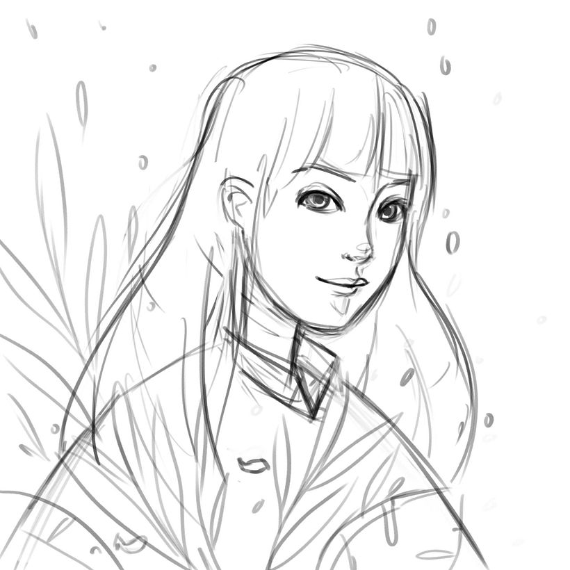Here you can see the sketch of my portrait drawing.