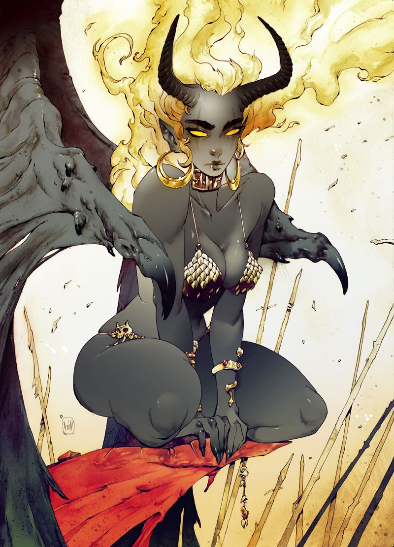 "Hell Sonja #1 - variant cover" (Dynamite) - Acuarela, tinta y digital