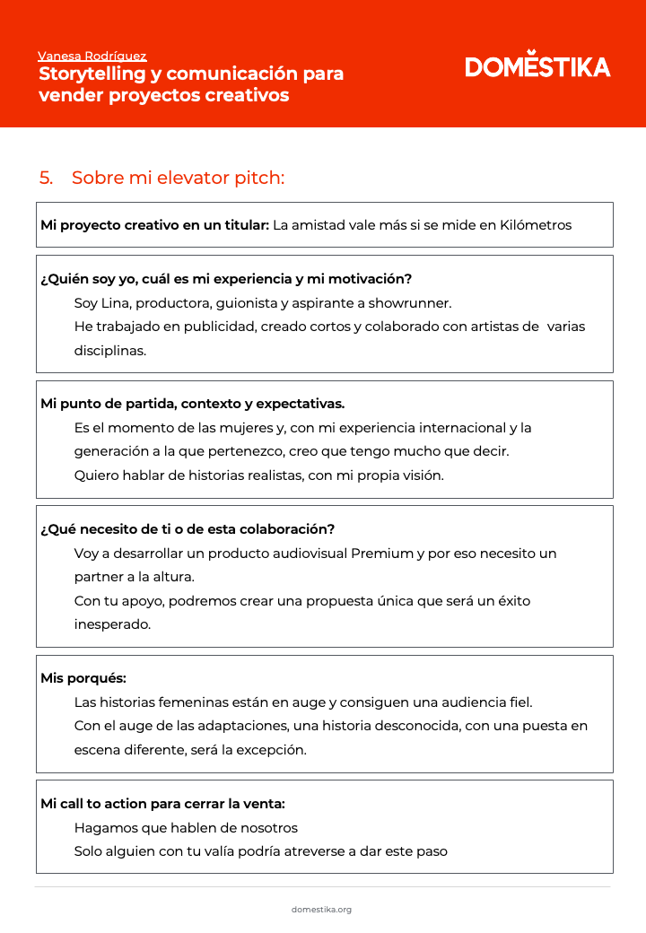 Mi Proyecto del curso: Storytelling y comunicación para vender proyectos creativos 5