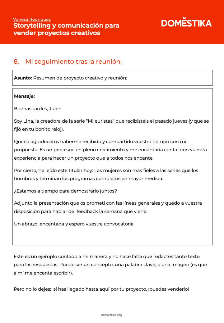 Mi Proyecto del curso: Storytelling y comunicación para vender proyectos creativos 9