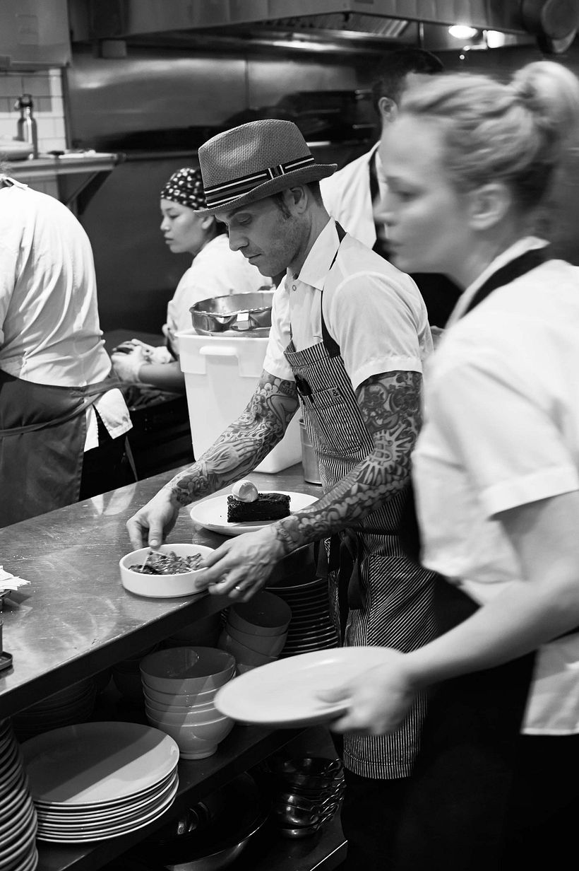 I prefer to capture images in the kitchen with a slower shutter speed to convey the busy activities with a slight motion blur