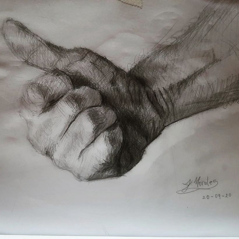 Dibujo Cross Hatching Mano 2