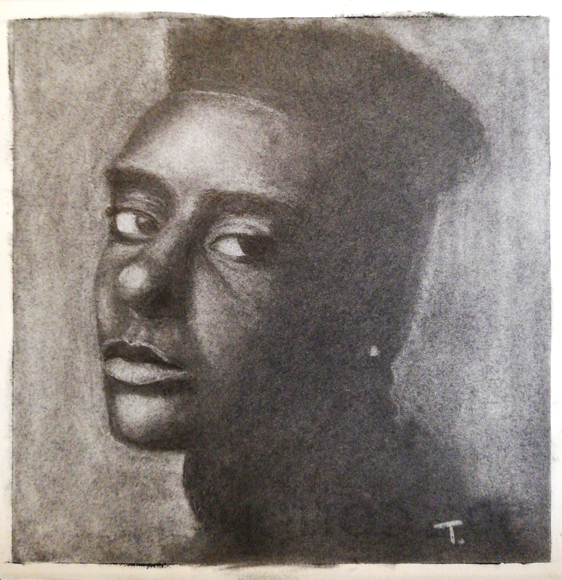 Drawing by substraction (graphite pencils, rubbers), Fabriano 50% paper