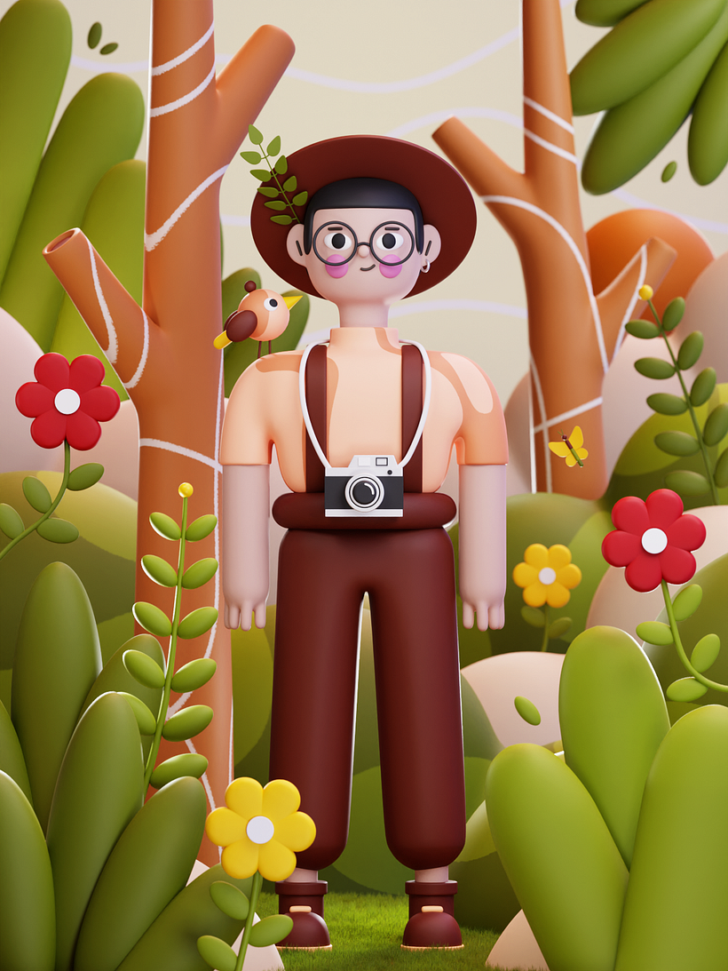Meu projeto do curso: Cinema 4D: dê vida a uma ilustração pop em 3D 1