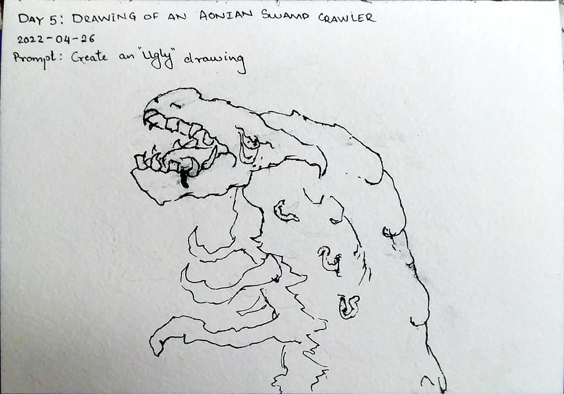 Day 5: Aonian Swamp Crawler; Prompt: Create an "ugly" drawing