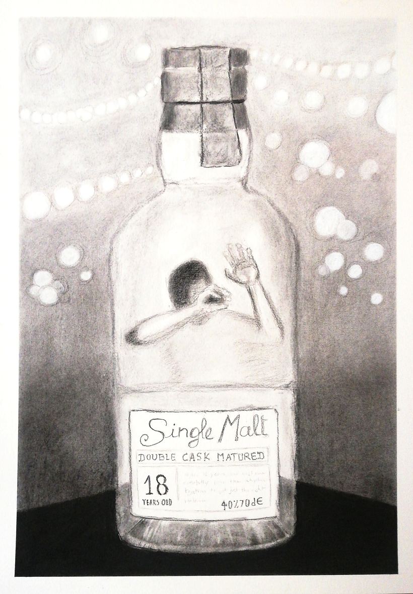 Charcoal, white charcoal, white pastel, rubbers - A3 - Arches paper (hot press, satin)