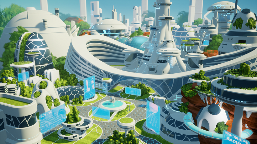 Mars Pop Downtown 3D environment. 1