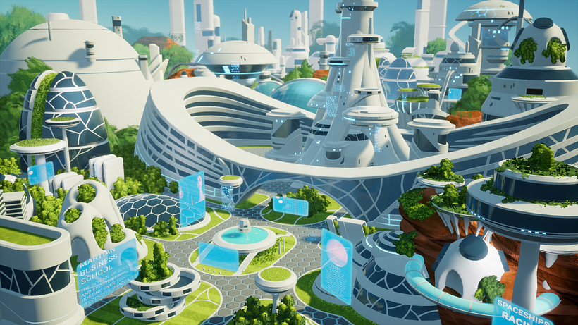 Mars Pop Downtown 3D environment. 2
