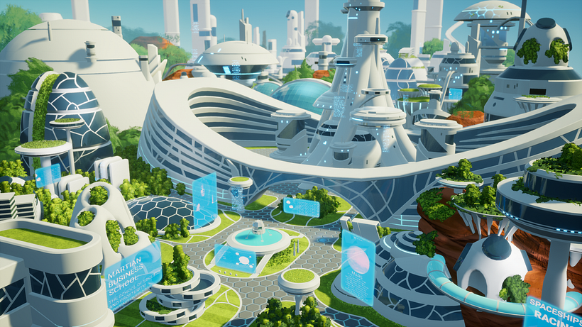 Mars Pop Downtown 3D environment. 3
