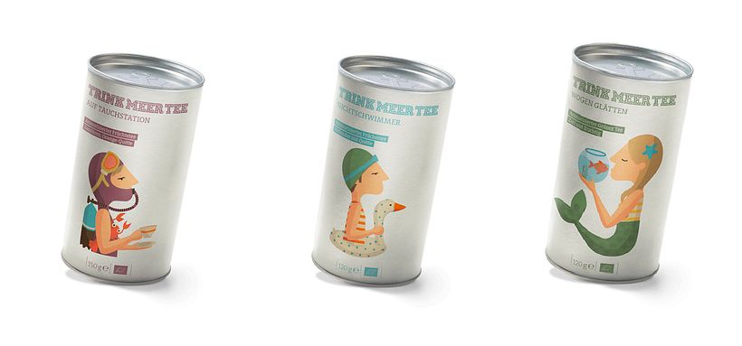 Ilustraciones packaging TrinkMeerTee 2