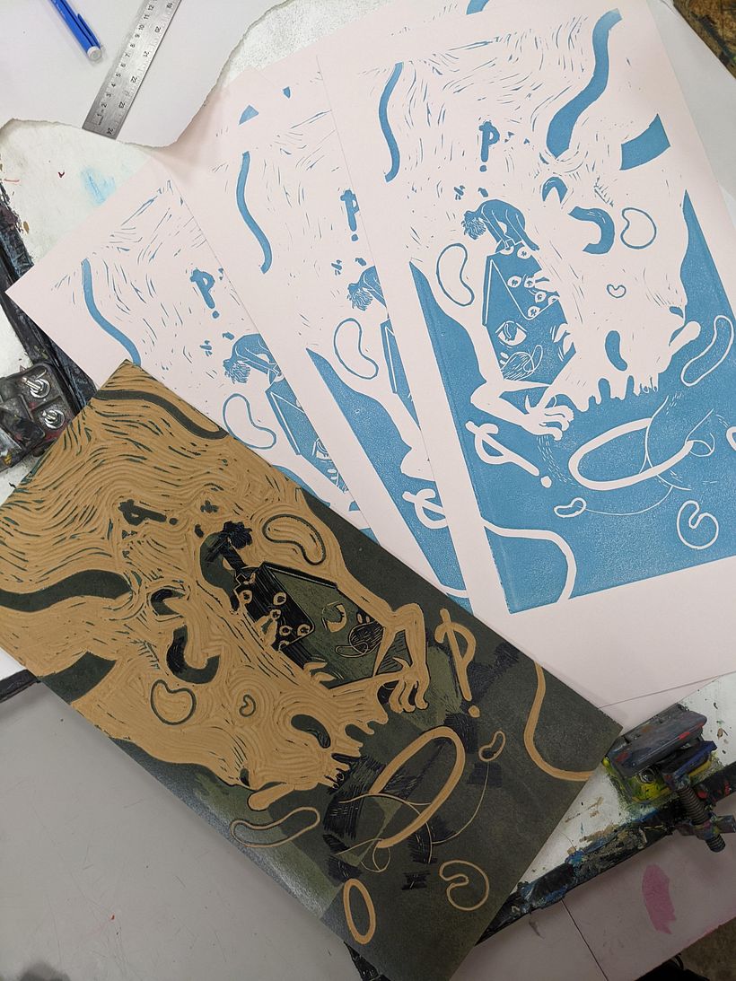 block and test prints for blue layer