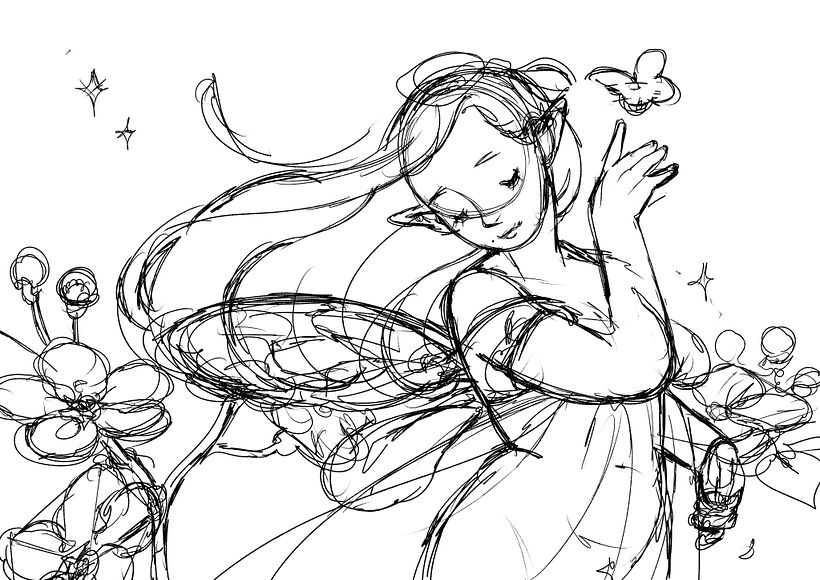 J'ai choisi le croquis qui me plaisait le plus et j'ai travaillé dessus le plus.