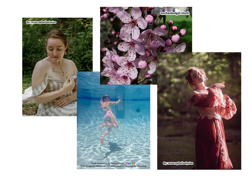 J'ai d'abord cherché des références qui pourraient m'aider à trouver une pose pour la fée dansante.