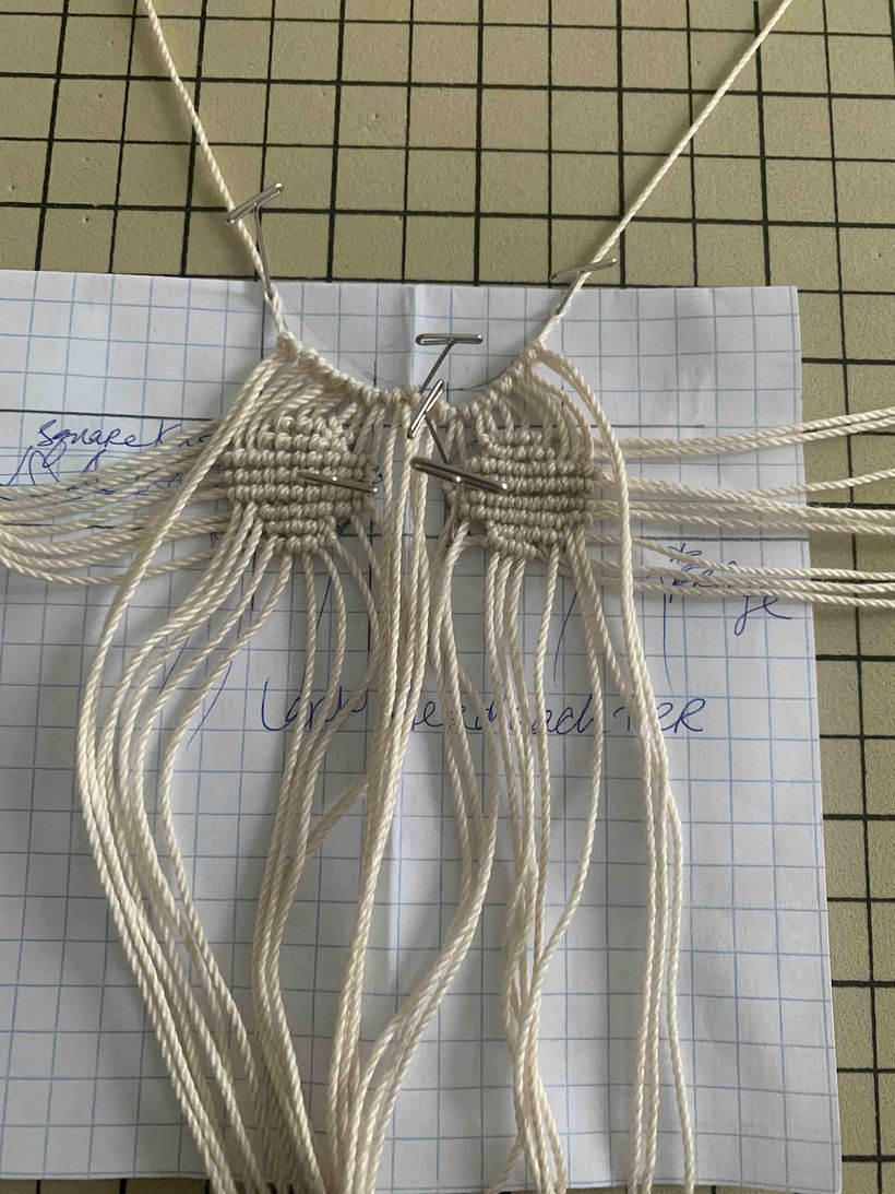 Lark's Head Knot Neckline and Clove Hitch Knot for Bra Cups