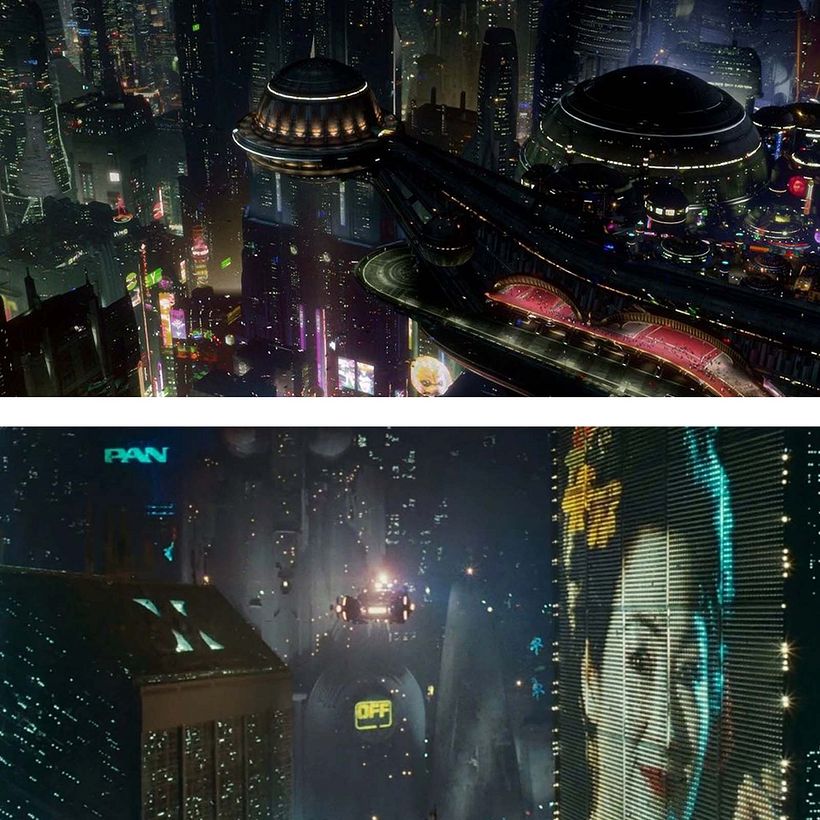 Oben: Die Coruscant-Ansicht aus "Episode III". Unten: Los Angeles in "Blade Runner".