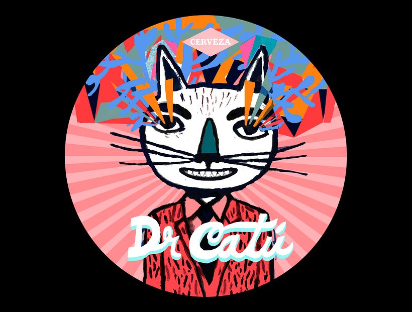 Dr Catú Cerveza - Traditionelle Illustration