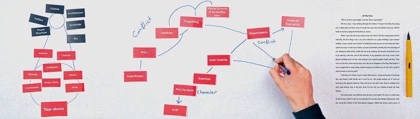 Andrea plans her story using the bottom-up method.