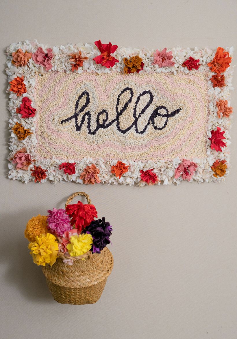 Hello rag rug wall hanging - Accessory Design