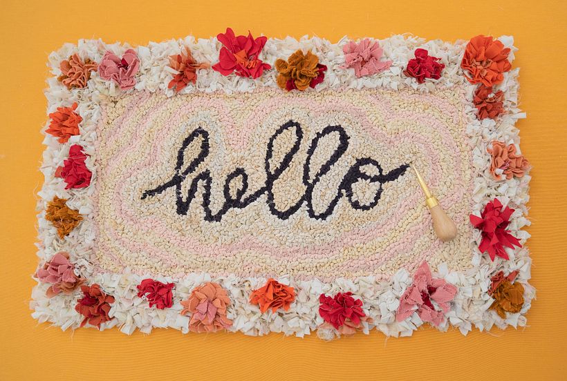Hello rag rug wall hanging - Accessory Design