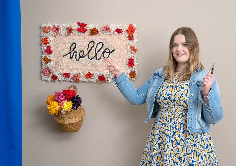 Hello rag rug wall hanging - Accessory Design