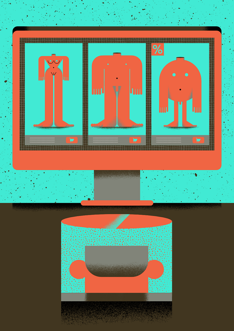 Editorial illustration for an article about human head transplants.