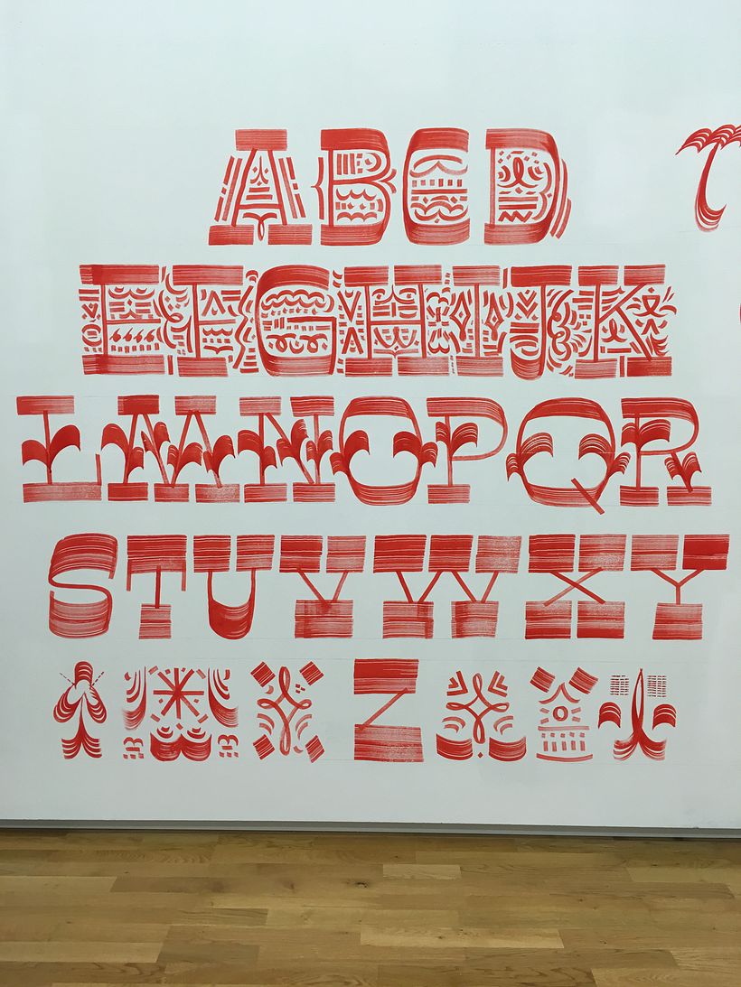 Experimenting letter forms at my studio wall 2019 / Berlin
