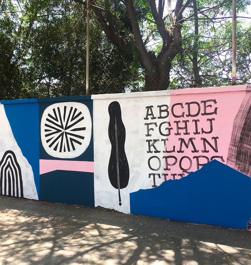 A Wallphabet as part of a wallpainting I did 2018 / Barcelona