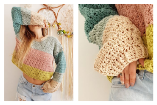 Este es el suéter de crochet que podrás tejer con el patrón de Alelí Deco Crochet. 