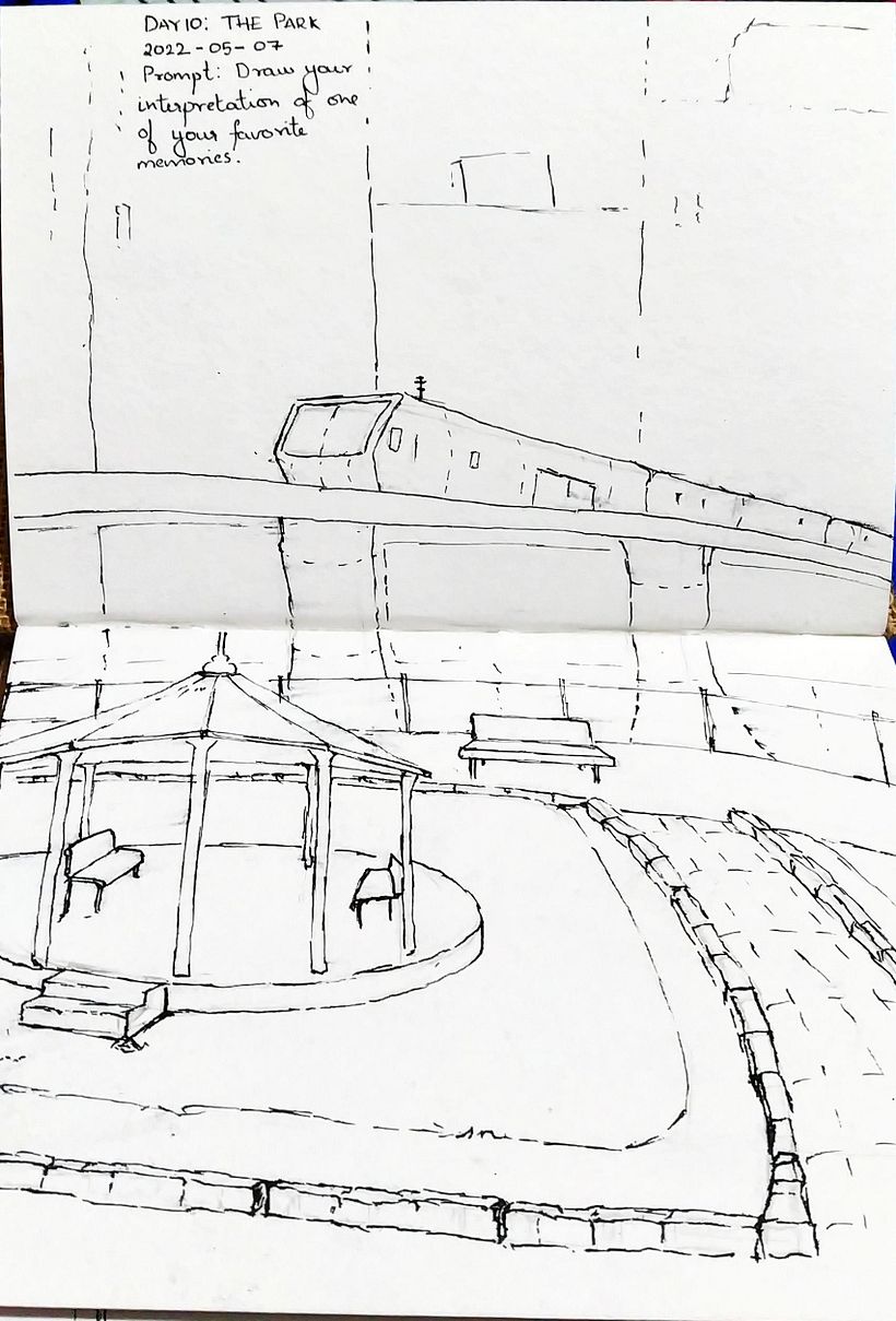 Day 10: The Park; Prompt: Draw your interpretation of one of your favorite memories