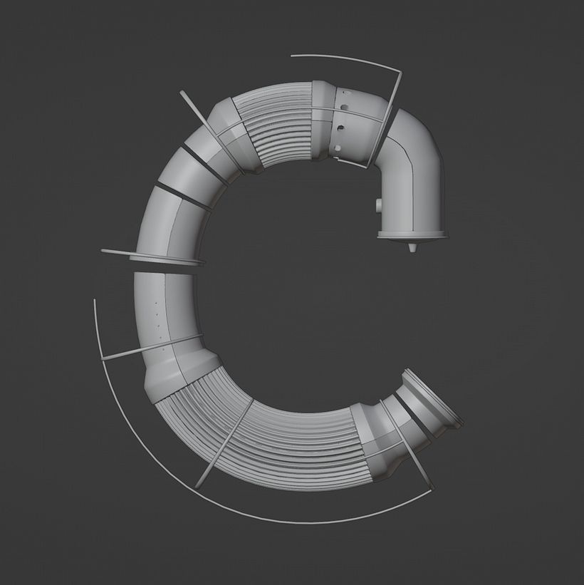 Modules shaped into the letter "C"