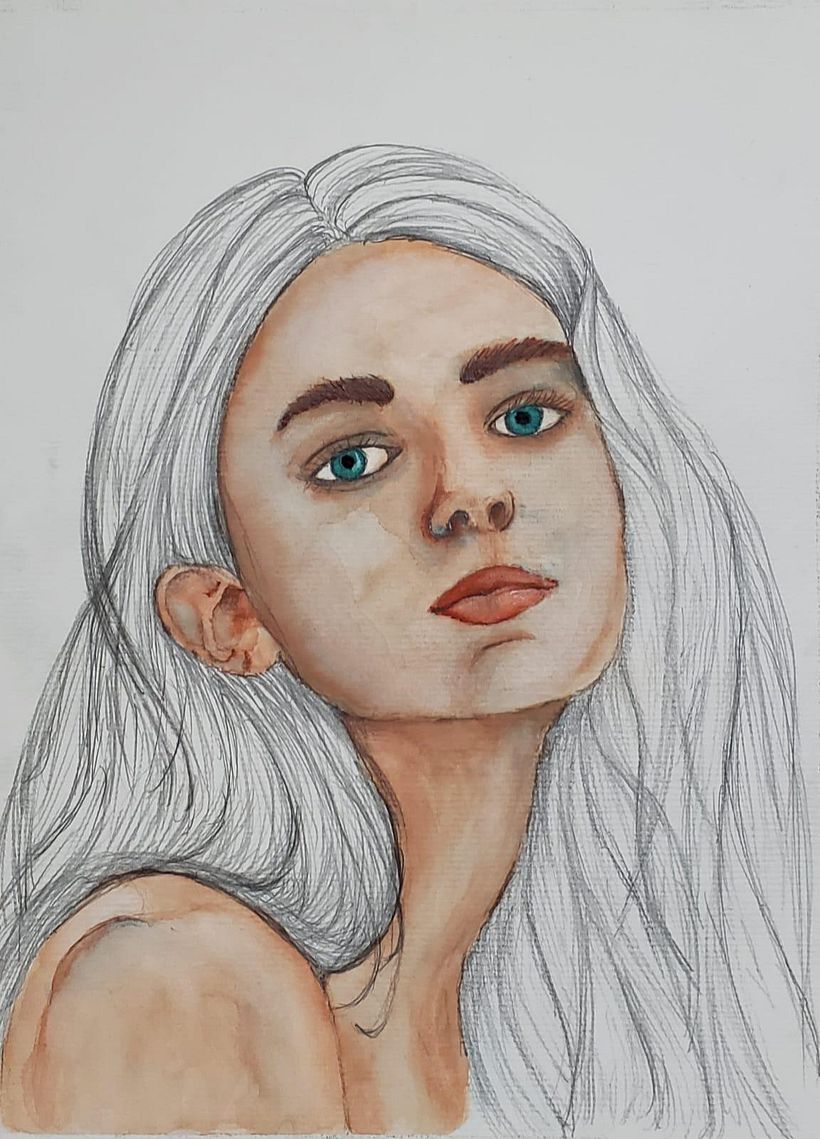 Meu projeto do curso: Retrato ilustrado em aquarela 1