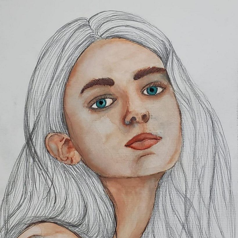 Meu projeto do curso: Retrato ilustrado em aquarela 3
