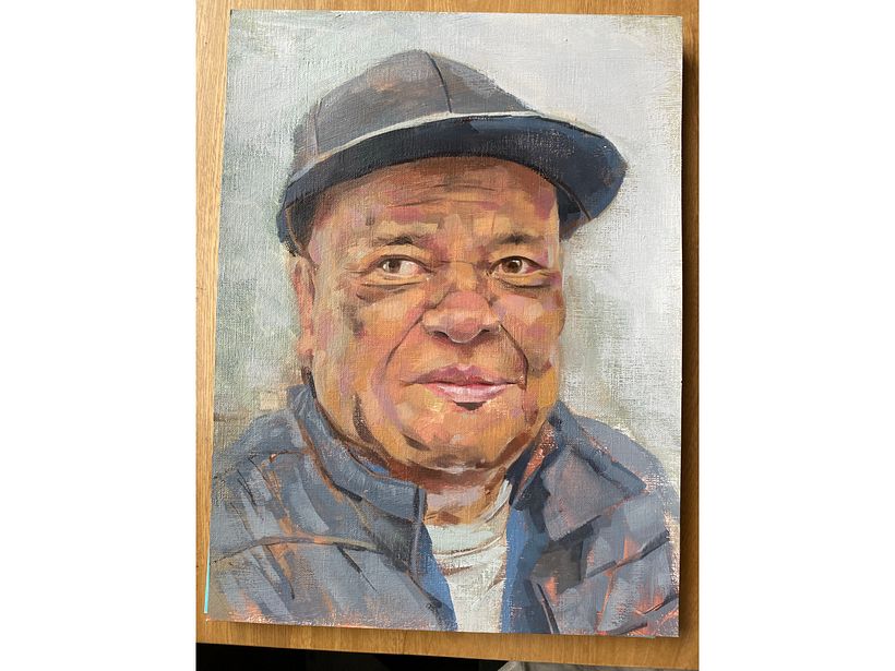 Pintura final. Creo que estoy sobre-trabajando el retrato y prefiero dejarlo así.