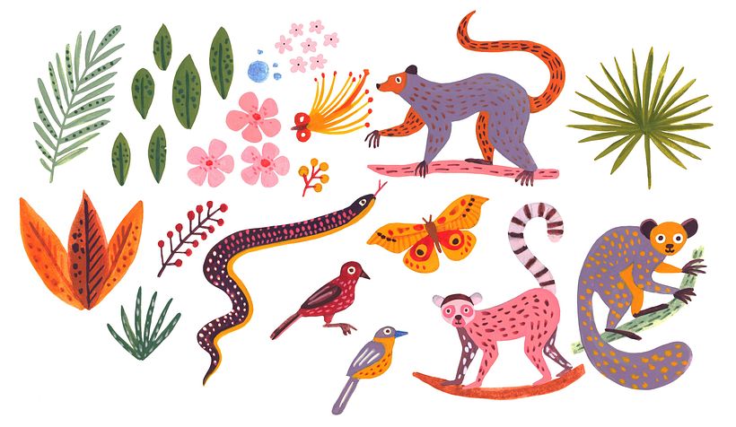 Painted elements for the pattern