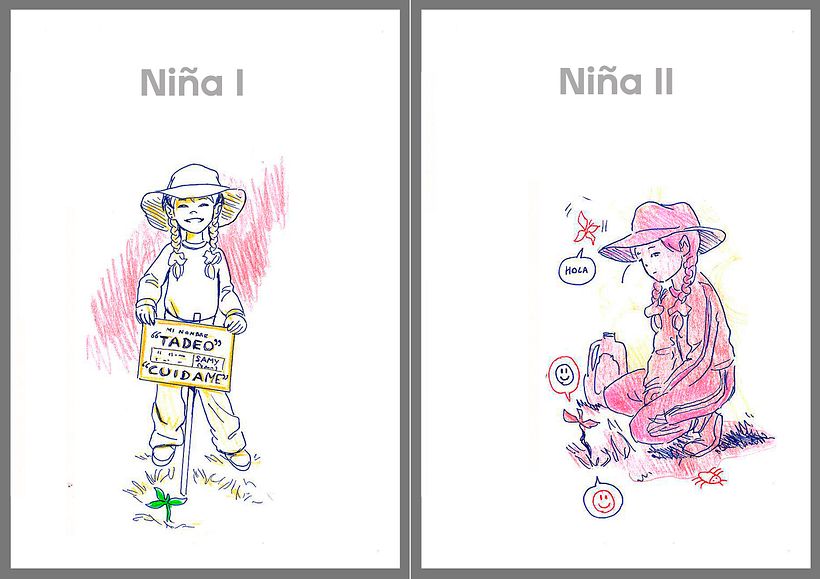 Niña en edades diferentes