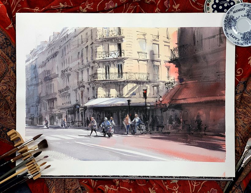 Sunlight on a Paris street.