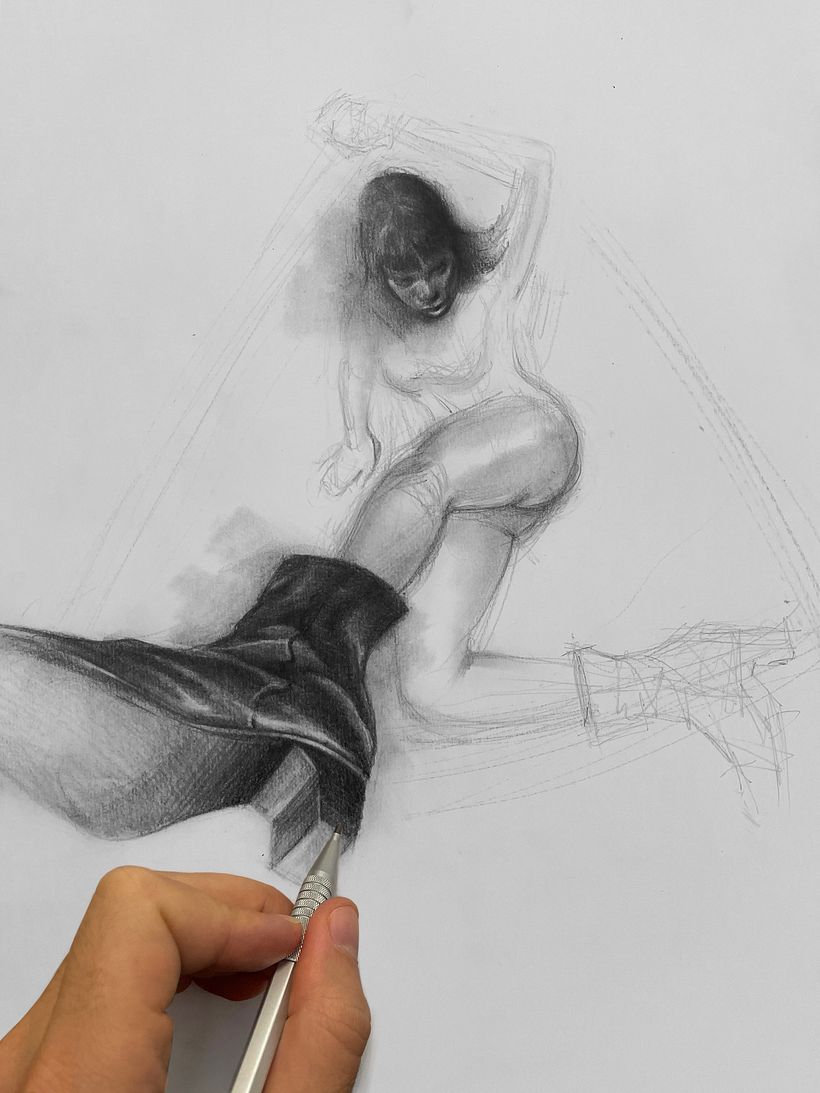 A veces una bota es la excusa para una obra / Sometimes just a boot is enough to start a drawing