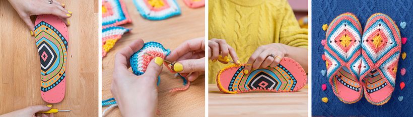 Flip Flop Upcycling Prozess by @steelandstitch.