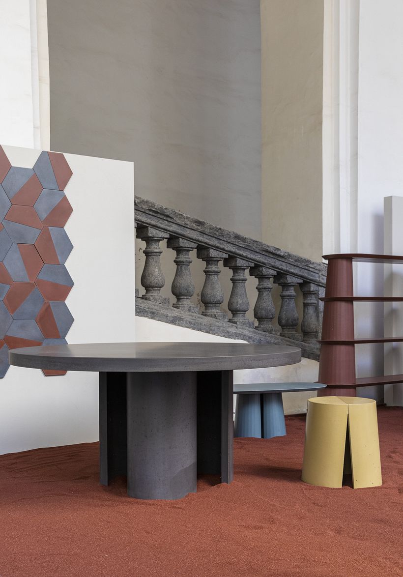 Atlante Dining Table by Gabriele De Chirico e Varco Stool by Ernesto Messineo