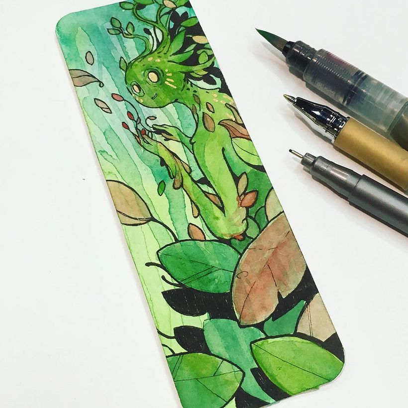 Forest spirit, ink & water color