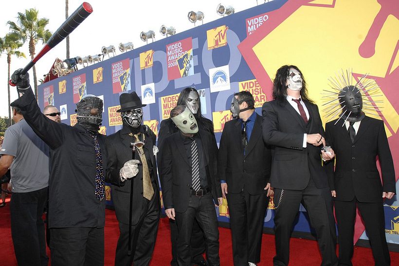 The heavy metal band "Slipknot" in masks I created for them