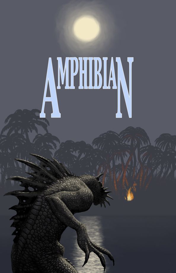 Poster for a cheap-o 'Creature from the Black Lagoon' ripoff, titled 'Amphibian'