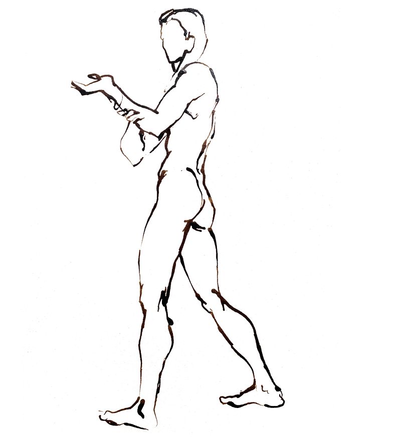 Dibujo anatómico gestual de poses rápidas del natural 11