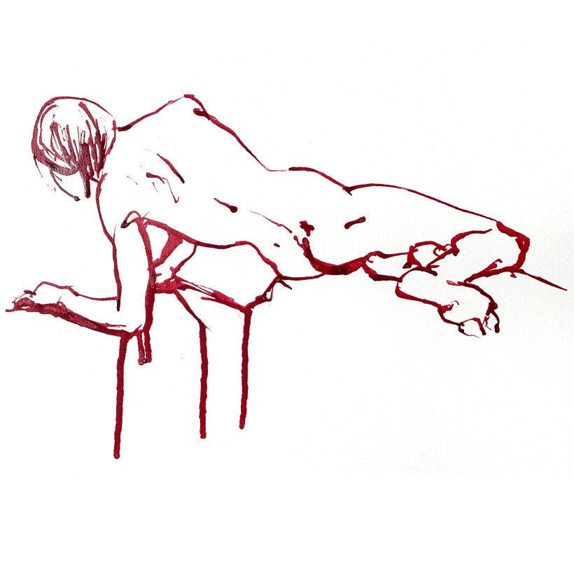 Dibujo anatómico gestual de poses rápidas del natural 12