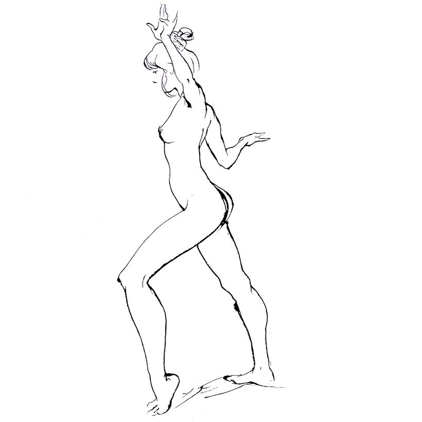 Dibujo anatómico gestual de poses rápidas del natural 16