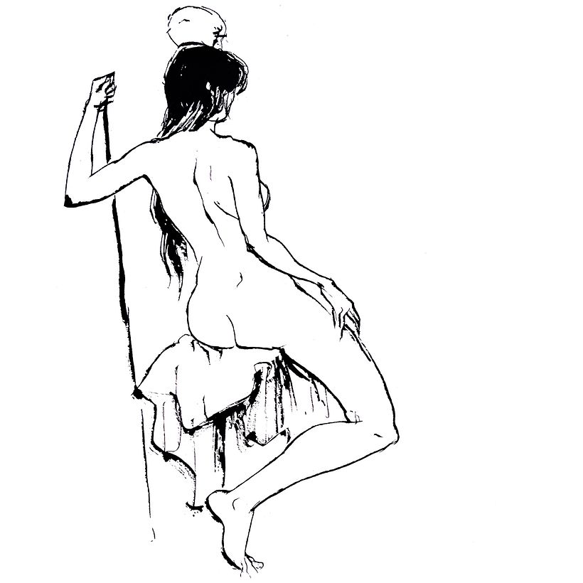 Dibujo anatómico gestual de poses rápidas del natural 17