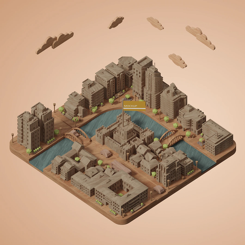 Wooden cities stock designs 5